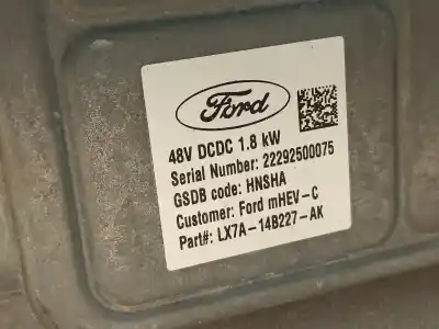 Piesă de schimb auto la mâna a doua unitate de control motor ecu pentru ford puma (j2k, cf7) 1.0 ecoboost mhev híbrido (gasolina) 2021 5p referințe oem iam lx7a14b227ak  