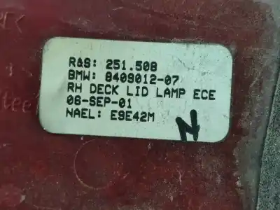 Second-hand car spare part right tailgate door light for bmw x5 (e53) 3.0d oem iam references 840901207  