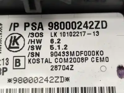 Автозапчастина б/у управління світлом для citroen ds5 (kf_) 2.0 hdi 165 gasóleo 2013 5p посилання на oem iam 98000242zd  