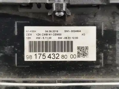 Автозапчастина б/у панель інструментів для citroen jumpy iii furgoneta (v_) 1.6 bluehdi 115 посилання на oem iam 9817543280  