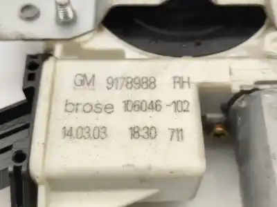 Second-hand car spare part passenger side right window regulator for opel vectra c (z02) 2.2 dti 16v (f69) oem iam references 9178986   Second-hand car spare part passenger side right window regulator for opel vectra c (z02) 2.2 dti 16v (f69) oem iam references 9178986