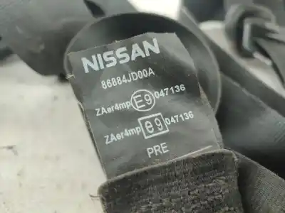 Second-hand car spare part front right seat belt for nissan qashqai / qashqai +2 i (j10, nj10, jj10e) 1.5 dci oem iam references 86884jd00a  