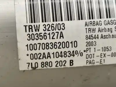 Автозапчастина б/у передня права подушка безопасности для porsche cayenne (9pa) s 4.5 gasóleo 2004 5p посилання на oem iam 7l0880202b  