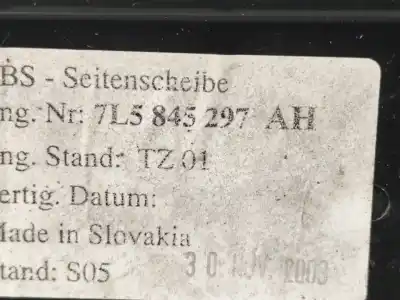 Автозапчастина б/у скло двері задне ліво для porsche cayenne (9pa) s 4.5 gasóleo 2004 5p посилання на oem iam 43r001090  