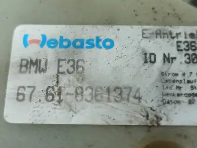 Peça sobressalente para automóvel em segunda mão motor elétrico de teto por bmw 3 (e36) 318 tds referências oem iam 67618361374 / 1 ficha  