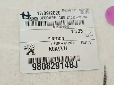 Автозапчастина б/у інтер'єрний дах для citroen jumpy iii furgoneta (v_) 1.5 bluehdi 120 посилання на oem iam 98082914bj  