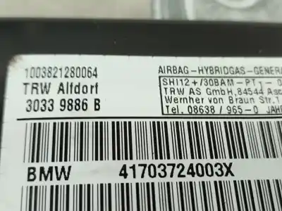 Peça sobressalente para automóvel em segunda mão airbag traseiro lado direito por bmw 5 touring (e39) 530 d referências oem iam 41703724003x  