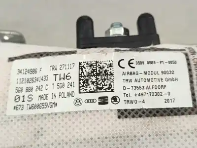 Second-hand car spare part front right air bag for seat leon st (5f8) 1.6 tdi oem iam references 5g0880242c  