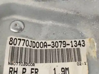 Second-hand car spare part passenger side right window regulator for nissan qashqai / qashqai +2 i (j10, nj10, jj10e) 2.0 oem iam references 80770jd00a   Second-hand car spare part passenger side right window regulator for nissan qashqai / qashqai +2 i (j10, nj10, jj10e) 2.0 oem iam references 80770jd00a