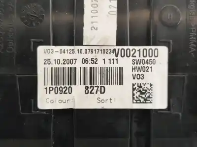Peça sobressalente para automóvel em segunda mão quadrante por seat leon (1p1) 1.4 16v referências oem iam 1p0920827d  