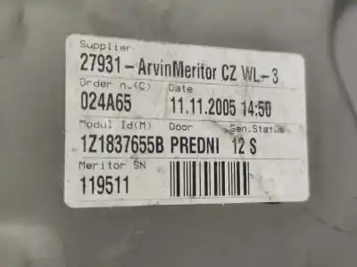 Автозапчасти б/у регулятор стекла переднего левого за skoda octavia ii (1z3) 2.0 tdi 16v ссылки oem iam 117734l  
