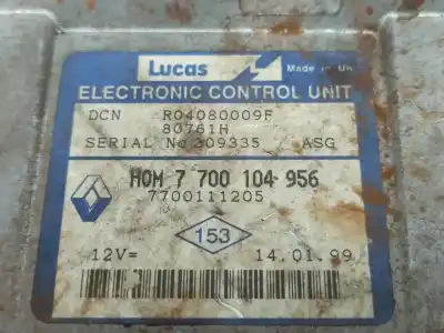 Second-hand car spare part ecu engine control for renault clio ii fase i (b/cb0) (1998->) 1.9 d (b/cb0e) oem iam references 7700104956  