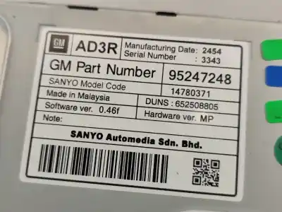 Pezzo di ricambio per auto di seconda mano display multifunzione per opel zafira tourer c (p12) 2.0 cdti (75) riferimenti oem iam 95247248  