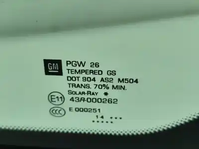 Second-hand car spare part rear left door window glass for opel zafira tourer c (p12) 2.0 cdti (75) oem iam references   