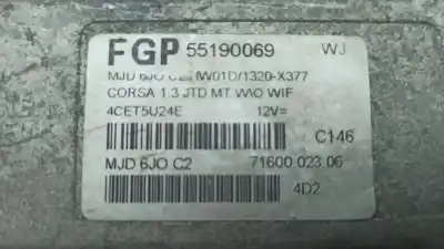 Pezzo di ricambio per auto di seconda mano centralina motore per opel corsa c (x01) 1.4 (f08, f68) riferimenti oem iam 55190069   Pezzo di ricambio per auto di seconda mano centralina motore per opel corsa c (x01) 1.4 (f08, f68) riferimenti oem iam 55190069