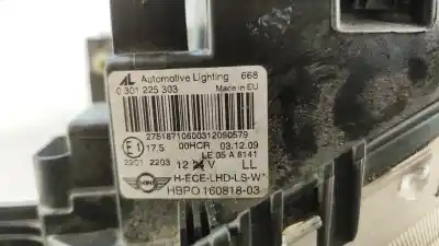Peça sobressalente para automóvel em segunda mão farol / farolim esquerdo por mini mini (r56) one referências oem iam 0301225303   Peça sobressalente para automóvel em segunda mão farol / farolim esquerdo por mini mini (r56) one referências oem iam 0301225303