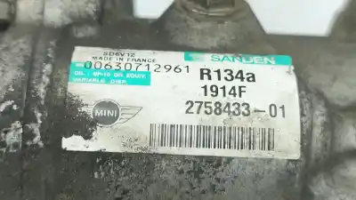 Peça sobressalente para automóvel em segunda mão compressor de ar condicionado a/a a/c por mini mini (r56) one referências oem iam 2758433   Peça sobressalente para automóvel em segunda mão compressor de ar condicionado a/a a/c por mini mini (r56) one referências oem iam 2758433