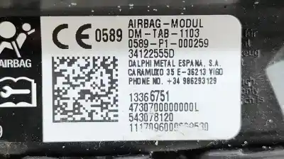 Автозапчасти б/у передняя левая подушка безопасности за opel adam (m13) 1.4 ссылки oem iam 0589p1000259  