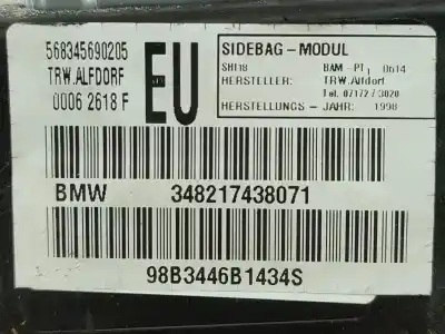 Peça sobressalente para automóvel em segunda mão airbag dianteiro direito por bmw 3 (e46) 320 d referências oem iam 30821743707u  