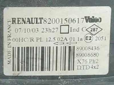 Second-hand car spare part right headlight for renault kangoo express (fc0/1_) 1.5 dci (fc1e) oem iam references 89027229  