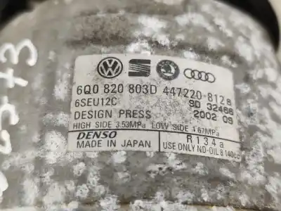 Автозапчасти б/у компрессор кондиционера воздуха за skoda fabia i break (6y5) 1.4 gasolina 2002 5p ссылки oem iam 6q0820803d  