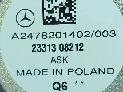 Second-hand car spare part speaker for mercedes-benz eqa (h243) eqa 250+ (243.702) elétrico 2024 5p oem iam references a2478201402  