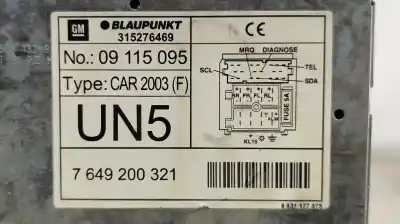 Pezzo di ricambio per auto di seconda mano impianto audio / radio cd per opel corsa c 1.0 12v cat (z 10 xe / lw3) riferimenti oem iam 09115095  