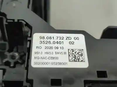 İkinci el araba yedek parçası radyo kontrol düğmesi için citroen jumpy iii furgoneta (v_) 1.5 bluehdi 120 oem iam referansları 98081732zd  