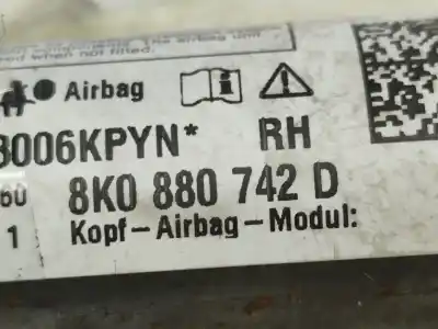 Second-hand car spare part right curtain airbag for audi a4 b8 avant (8k5) 2.0 tdi oem iam references 8k0880742d  