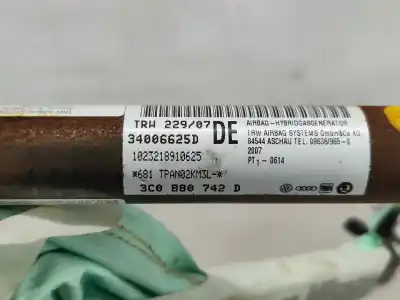 Автозапчастина б/у правий шторковий airbag для volkswagen passat b6 variant (3c5) 2.0 tdi посилання на oem iam 3c0880742d  