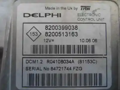Second-hand car spare part ecu engine control for renault clio iii confort dynamique oem iam references 8200399038  2006