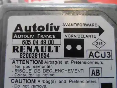 Автозапчастина б/у блок управління подушками безпеки для renault kangoo (f/kc0) 1.5 dci diesel посилання на oem iam 605 04 49 00  2005