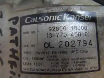 Автозапчасти б/у компрессор кондиционера воздуха за nissan pathfinder (r50) 3.5 v6 cat ссылки oem iam 92600 4w000  2001