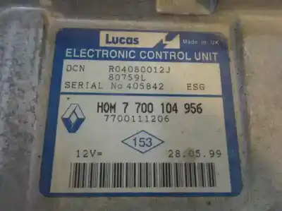 Автозапчастина б/у ебу контролер двигуна для renault kangoo (f/kc0) 1.9 diesel посилання на oem iam 7 700 104 956  1999