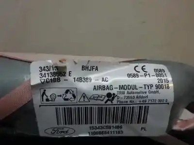 Автозапчастина б/у передня права подушка безпеки для ford fiesta (ccn) 1.5 tdci cat посилання на oem iam c1bb-14b389-ac  2016