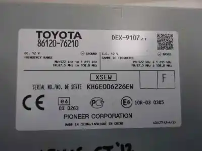 Peça sobressalente para automóvel em segunda mão sistema de áudio / rádio cd por lexus ct (zwa10) 1.8 200h referências oem iam 86120-76210  2012
