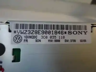 Gebrauchtes Autoersatzteil audiosystem / radio-cd zum volkswagen passat berlina (3c2) 2.0 tdi oem-iam-referenzen 3c0 035 110  2005