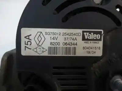 Peça sobressalente para automóvel em segunda mão alternador por renault clio ii fase ii (b/cb0) 1.2 referências oem iam 8200 064344  2004