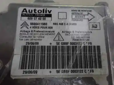 Автозапчастина б/у блок управління подушками безпеки для citroen c3 picasso 1.6 16v hdi посилання на oem iam 9666411980  2009