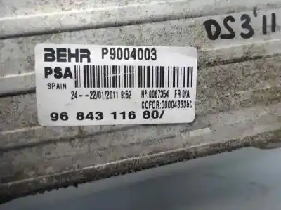 Second-hand car spare part intercooler for citroen ds3 1.6 hdi fap oem iam references 96 843 116 80  2011