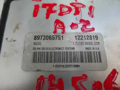 Peça sobressalente para automóvel em segunda mão centralina de motor uce por opel combo 1.7 16v dti cat (y 17 dt / lr6) referências oem iam 12212819  2002