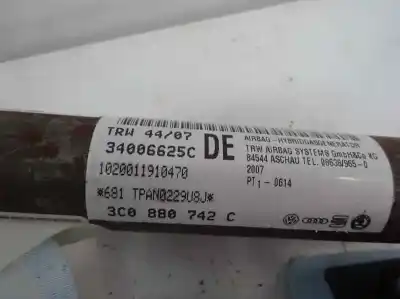 Second-hand car spare part front right curtain airbag for volkswagen passat variant (3c5) 2.0 tdi oem iam references 3c0 880 742 c  2007 Second-hand car spare part front right curtain airbag for volkswagen passat variant (3c5) 2.0 tdi oem iam references 3c0 880 742 c  2007