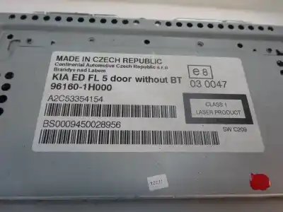 Pièce détachée automobile d'occasion système audio / radiocd pour kia cee´d 1.4 cat références oem iam 96160-1h000  2010