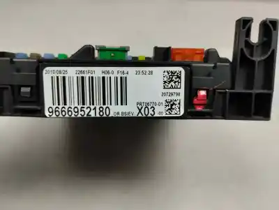 Second-hand car spare part fuse box unit for citroen c3 lx oem iam references 9666952180  2010