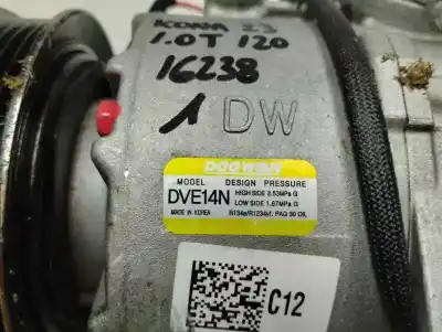 Peça sobressalente para automóvel em segunda mão compressor de ar condicionado a/a a/c por hyundai kona (os, ose, osi) 1.0 t-gdi referências oem iam dve14n  2023