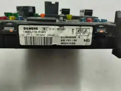 Second-hand car spare part fuse box unit for citroen c3 sxplux oem iam references 9652474380  2004