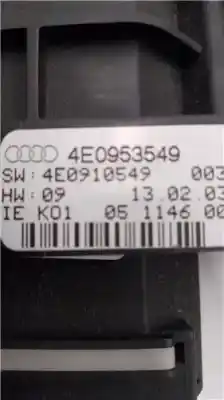 Pezzo di ricambio per auto di seconda mano comando multifunzione per audi a8 (4e) 4.0 tdi quattro l [4.0 ltr. - 202 kw v8 32v tdi cat (ase)] riferimenti oem iam 4e0953549  