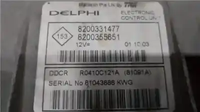 Автозапчастина б/у ебу контролер двигуна для renault clio ii fase ii (b/cb0) 1.5 dci diesel 65 cv / 48 kw посилання на oem iam 8200331477  8200206670
