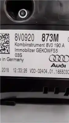 Автозапчастина б/у панель інструментів для audi a3 sedán (8vm) (04.2016->) 1.6 30 tdi s line [1.6 ltr. - 85 kw tdi] посилання на oem iam 8v0920873m  