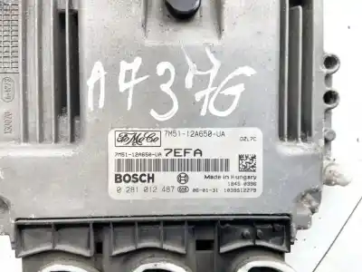 Second-hand car spare part ecu engine control for ford focus c-max (cap) 1.6 tdci cat oem iam references 7m5112a650ua  7m51-12a650-ua, 0281012487